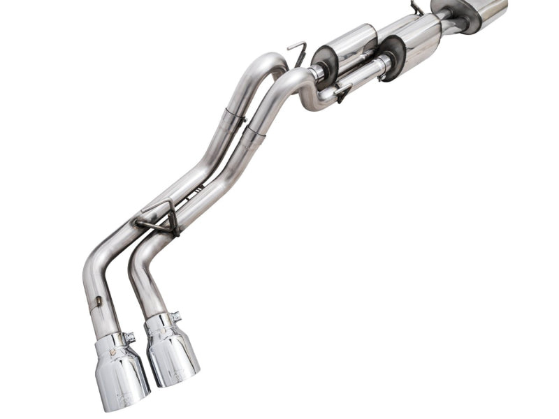 AWE 16-22 Toyota Tacoma 0FG Catback Exhaust w/ BashGuard - Dual Chrome Silver Tips