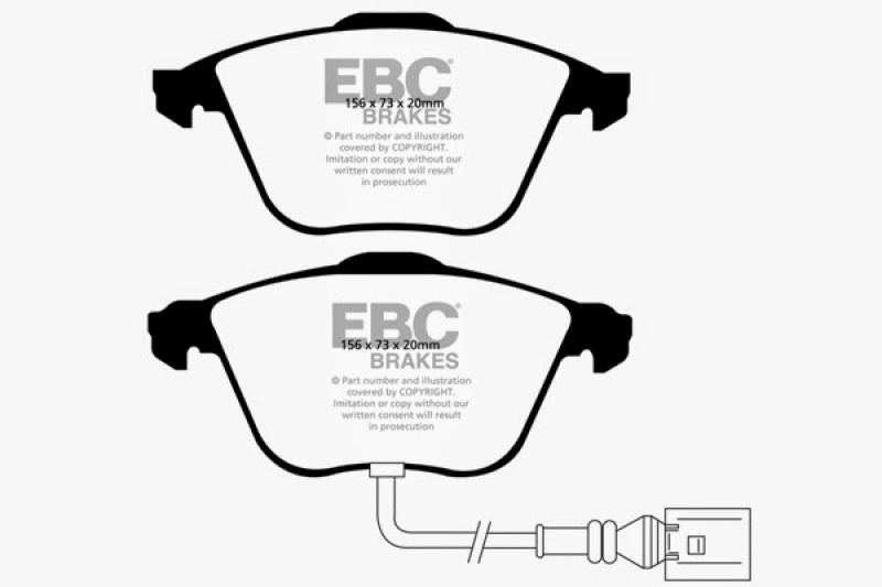 EBC 08-11 Volkswagen CC 3.6 Redstuff Front Brake Pads